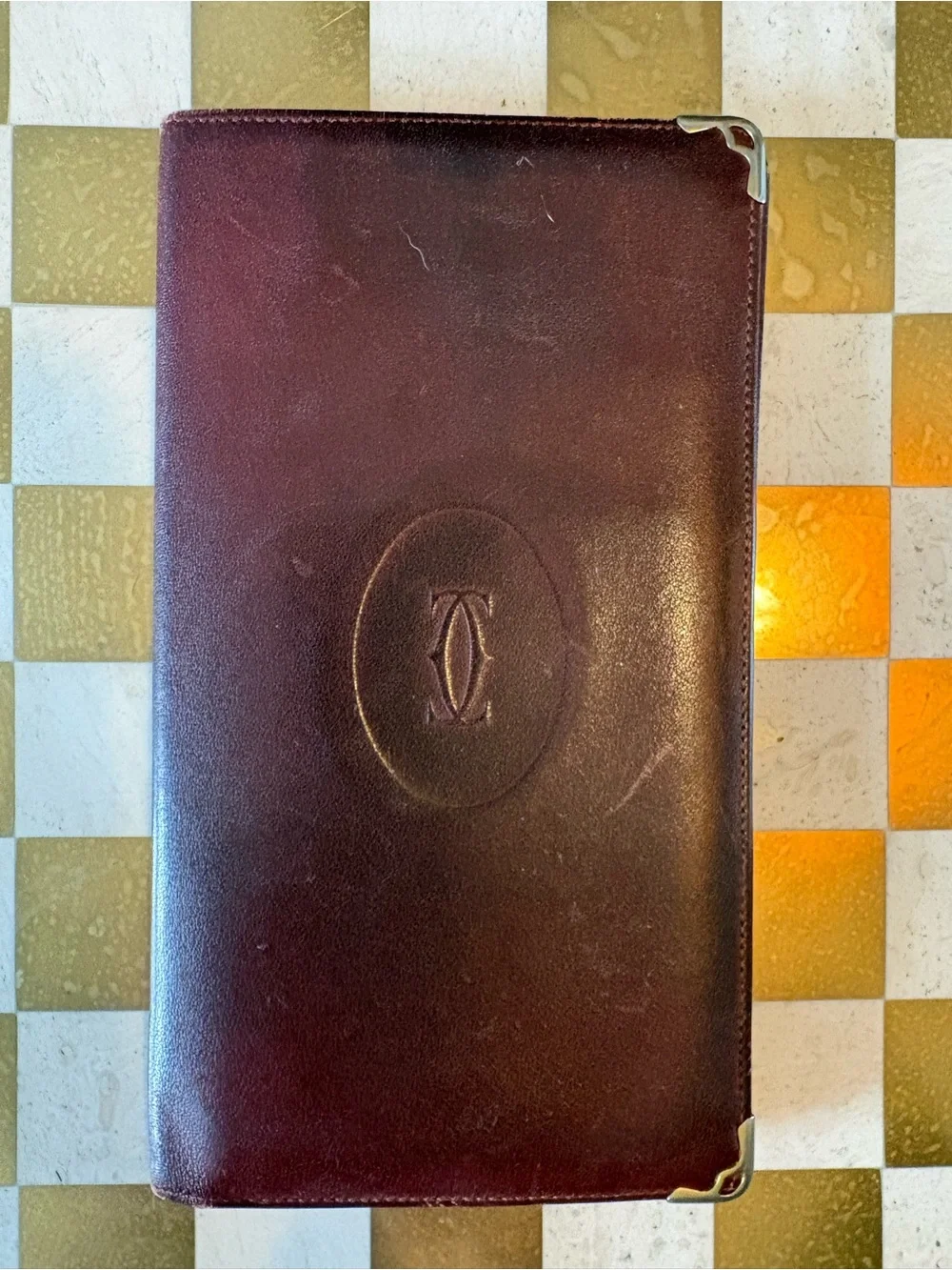 Cartier Burgundy Leather Folio Wallet